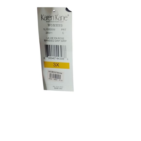 Karen Kane Lla Vie en Rose banded wrap blouse size 3X - Picture 3 of 3